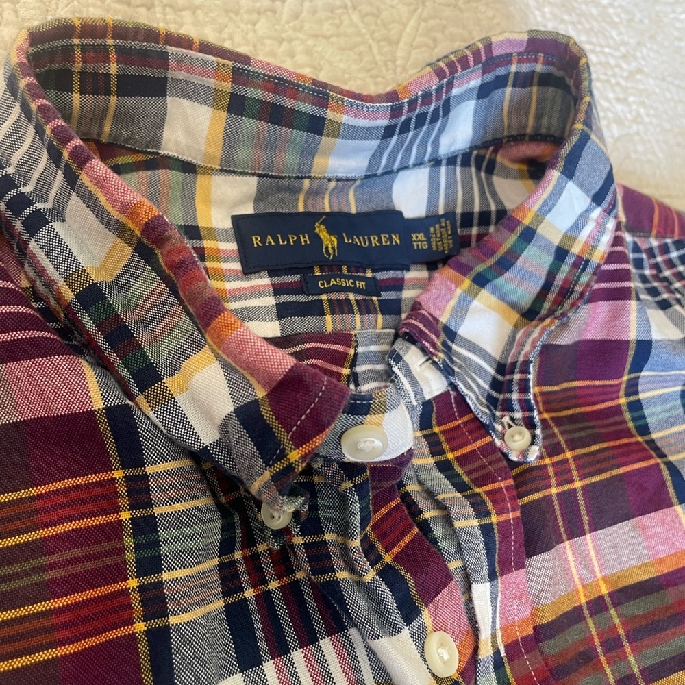 Ralph Lauren xxl men Plaid Button-Down short sleeves